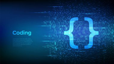 Programming code. Coding or Hacker background. Programming code icon made with binary code. Digital binary data and streaming digital code. Matrix background with digits 1.0. Vector Illustration clipart svg vector 