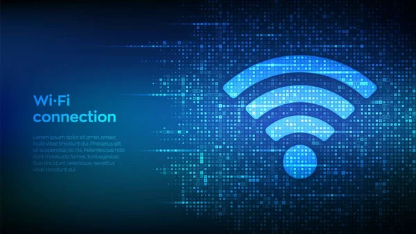 Ícone Rede Baixo Poli Signo Abstrato Acesso Wlan Símbolo Sinal — Vetor de Stock