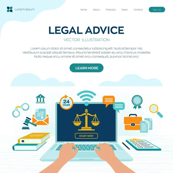 Koncept För Juridisk Rådgivning Online Arbetsrätt Advokat Advokat Jurist Advokatens — Stock vektor