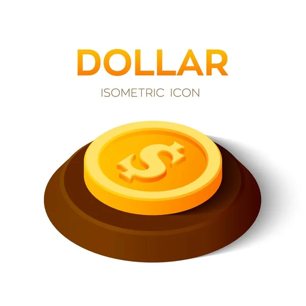 Dollar. 3D Isometrisches Dollarsymbol. Erstellt für Mobile, Web, Dekor, Printprodukte, Anwendungen. Perfekt für Webdesign, Banner und Präsentation. Vektorillustration — Stockillustration Dollar Isometrisches Dollarsymbol Erstellt Für Mobile Web Dekor Printprodukte Anwendungen — Stockvektor