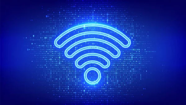 Wi-Fi ağ simgesi. Düşük polyester soyut Wi-Fi işareti. Wlan erişimi, kablosuz bağlantı sinyali sembolü. Mobil bağlantı bölgesi. Veri transferi. Yönlendirici ya da mobil iletim. 3B çokgen vektör çizimi