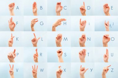 American sign language isolated. clipart