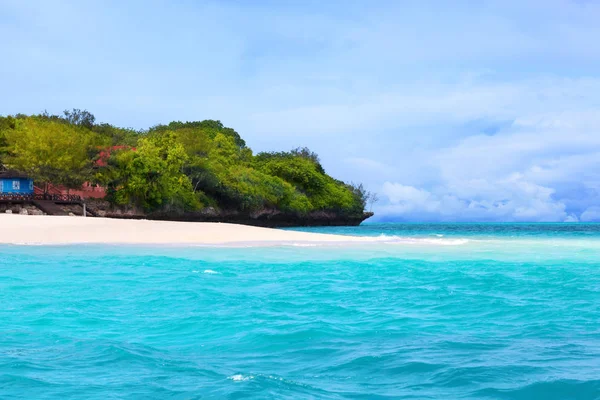 Beautiful White Sand Beach Green Jungle Turquoise Ocean Prison Island — Stock Photo, Image