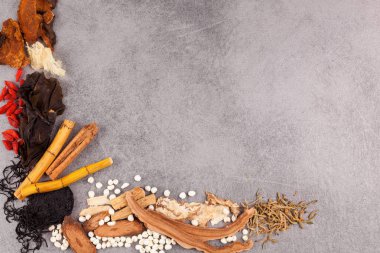 Çin şifalı otlar arka plan kopya alanı ile.