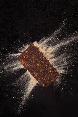 Ashwagandha Toz ek ve lezzetli pasta yukarıdan. Adaptogens, sağlıklı pişirme.