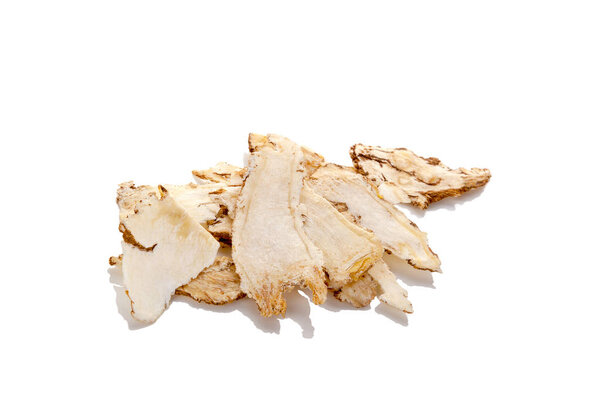 Angelica roots isolated on white background.