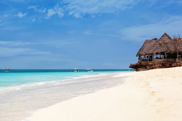 Luxurious Private Beach White Sand Beach Zanzibar Tanzania Africa — Stock Photo, Image