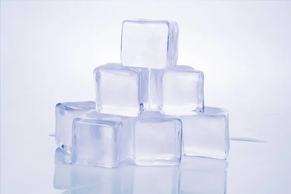 Pile Ice Cubes White Background Refreshment Concept — Stock Photo, Image