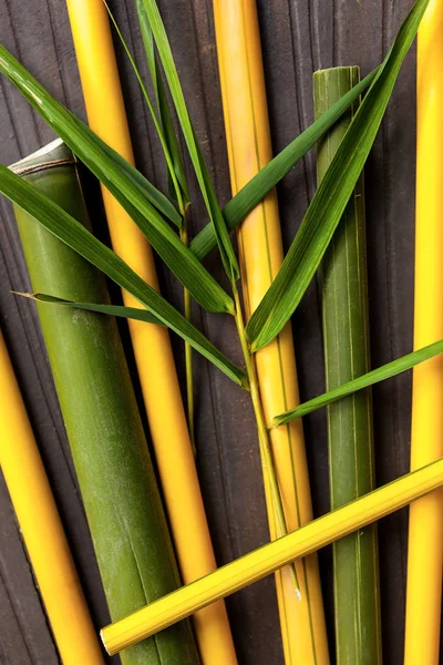 Ramos de madeira de bambu . — Fotografia de Stock