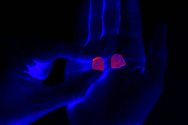 Taking Ecstasy Pills Club Black Light Rolling Party — Stock Photo, Image