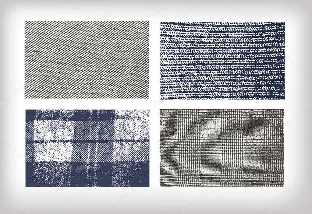 set of vector textures cloth jeans tweed
