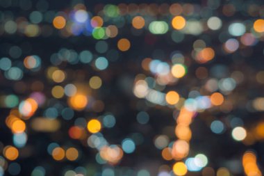 Soyut, Gece şehir Güzel Bokeh manzara, Bokeh ışık ve bulanıkşehir sunse