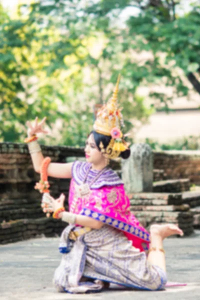 Asian woman wearing typical, traditional Thai Dress. It is liter — Stock Photo, Image