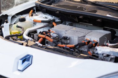 Cherkassy, Ukrayna - 30 Mart 2019: Renault elektrikli motor 