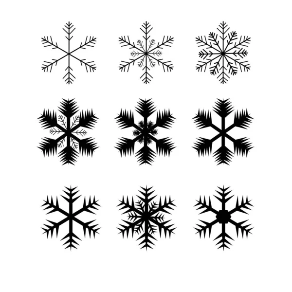 Мила Колекція Сніжинок Ізольована Золотому Тлі Плоска Лінія Снігові Значки — стоковий вектор
