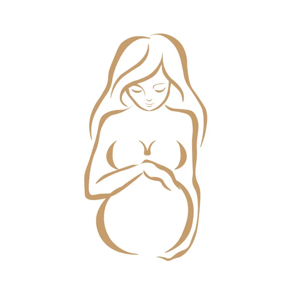 妊娠の第3学期の妊婦 ウェブサイト 雑誌やパンフレットのためのイラスト Web — ストックベクタ