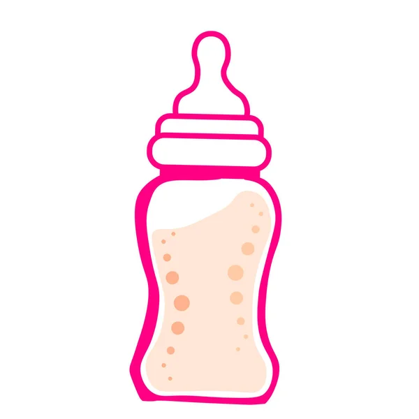 在白色背景查出的饲料瓶向量例证 用于喂养女孩的尼龙瓶 — 图库矢量图片
