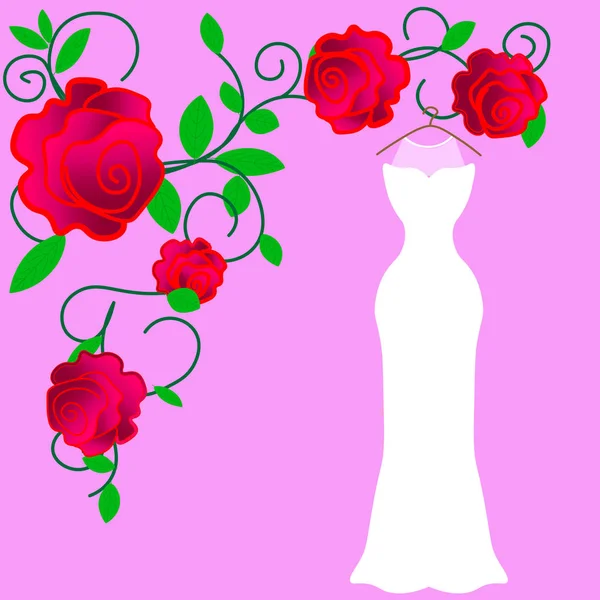 カラフルなシルエットの衣装花嫁ドレス ベクトル図 — ストックベクタ