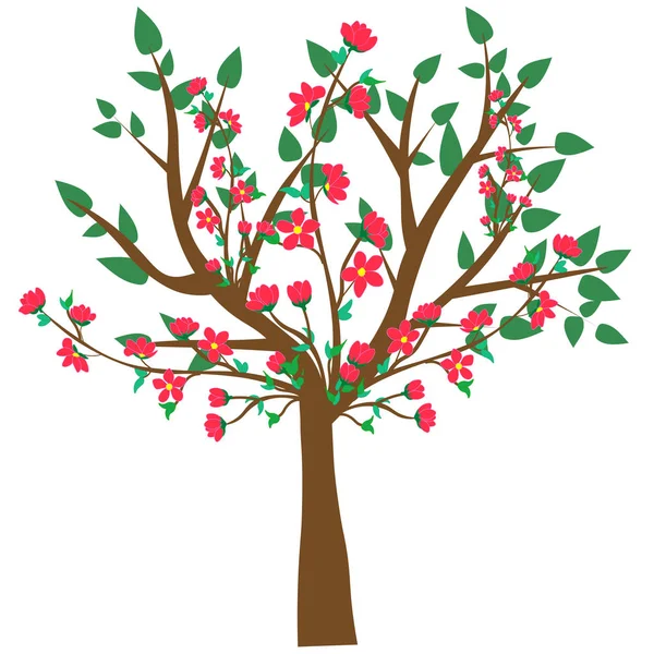 Ağaç ve kökleri vektör, yuvarlak şekilli ağaç