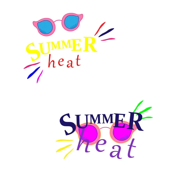 Sombras Verano Con Hello Summer Happy Colorful Concept Fondo Amarillo — Vector de stock