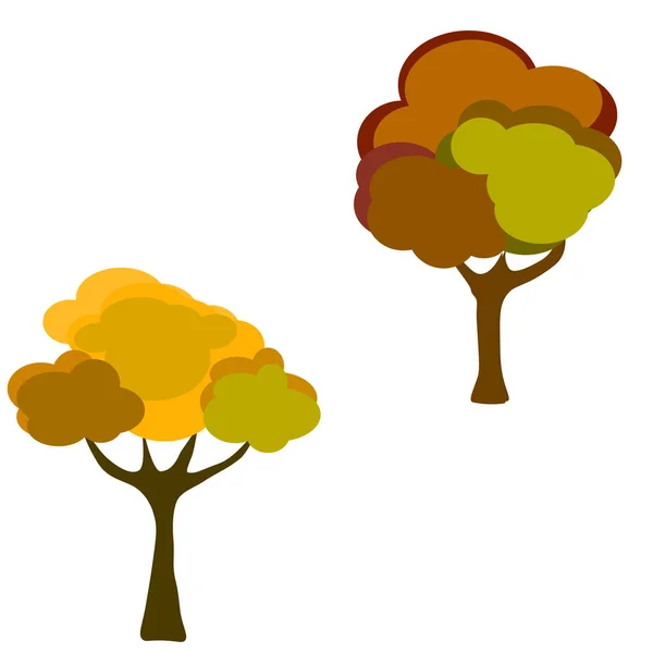Latar Belakang Vektor Pohon Musim Gugur - Stok Vektor