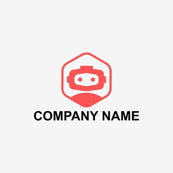 Robot Logo Design Simple Style — Stock Vector