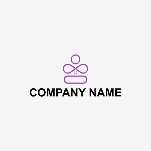 Yoga Home Logo Ontwerp — Stockvector