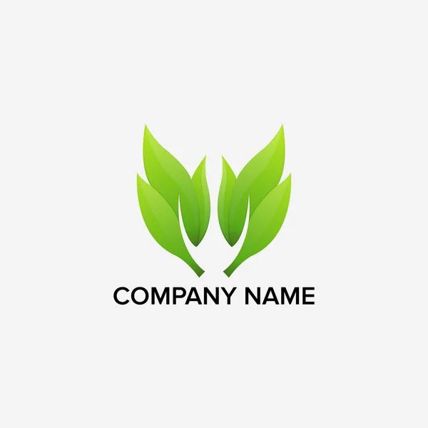 Feuilles Ailes Logo Design — Image vectorielle