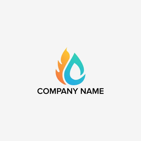 Conception Logo Incendie Eau — Image vectorielle