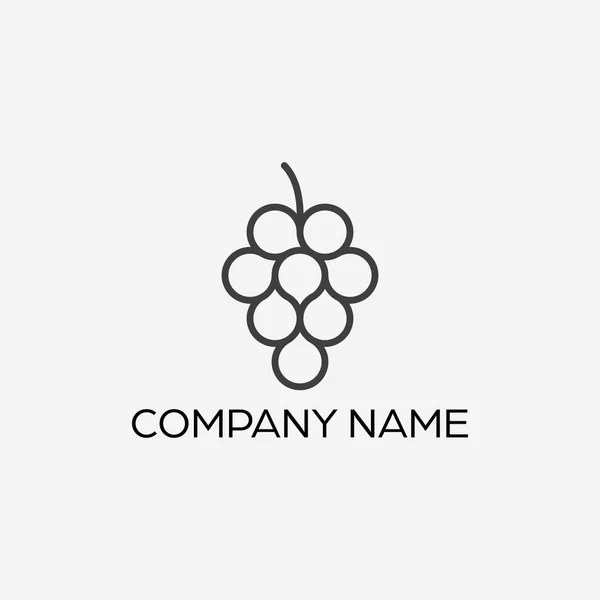 Minimalist Grape Logo Design — Stock Vector