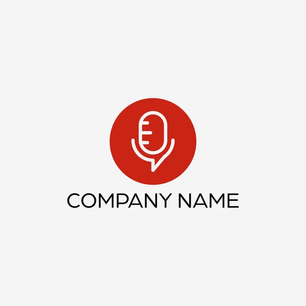 Mikrofon Und Chat Logo Design — Stockvektor