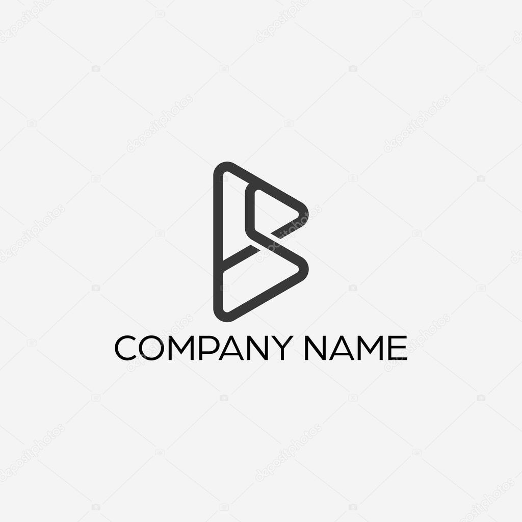 Modern and simple logo design for letter B