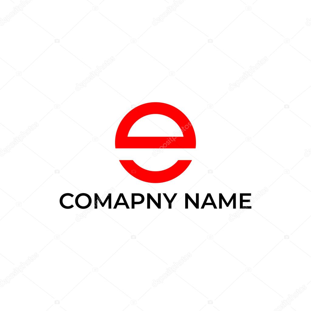 Modern and simple logo design for letter E