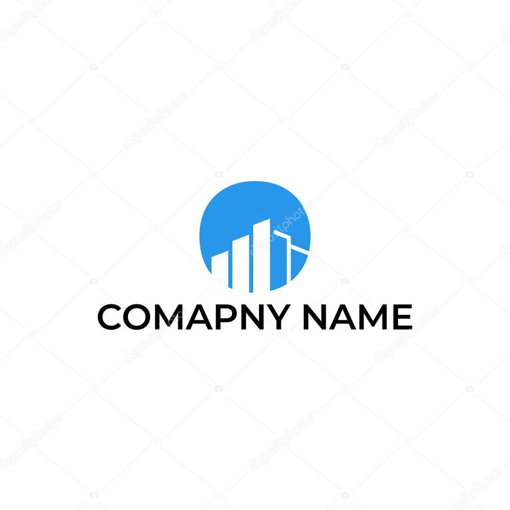 Modern and simple logo design for building 