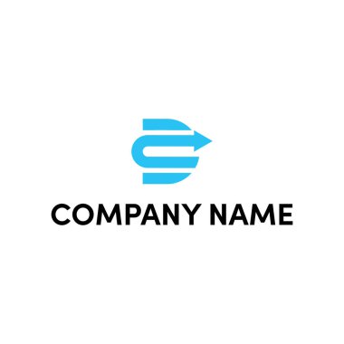 Harf D ve ok logosu tasarımı