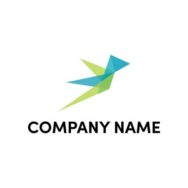 Kuş origami tarzı logo tasarım