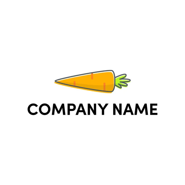 Design Logotipo Cenoura Estilo Desenho Animado — Vetor de Stock