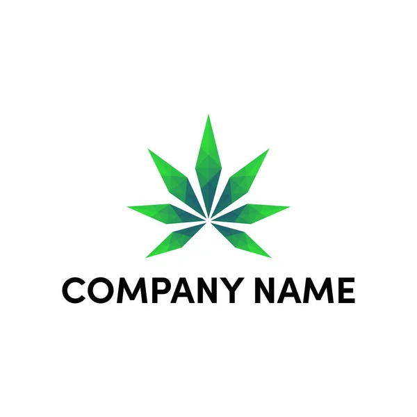 Enkel Logo Typ Design För Cannabis Geometriska — Stock vektor