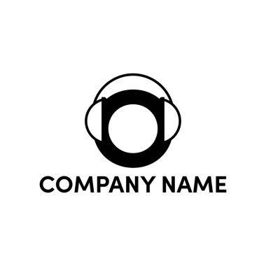 O harfi ve kulaklık logosu tasarımı