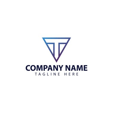 Teknoloji için modern ve basit logo tasarımı ve çizgi stili ile T harfi
