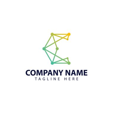 Teknoloji ve C harfi için modern ve basit logo tasarımı