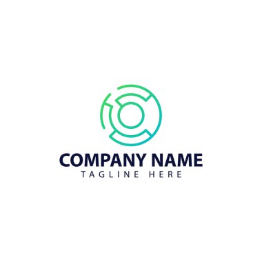 C harfi ve O harfi ile modern ve basit logo tasarım teknolojisi