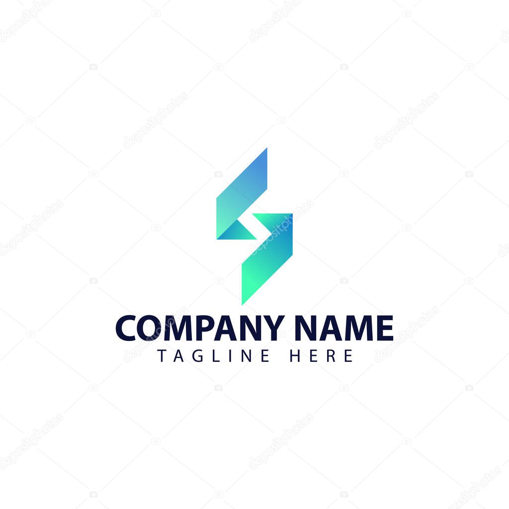 Modern and simple logo design for letter S and energy