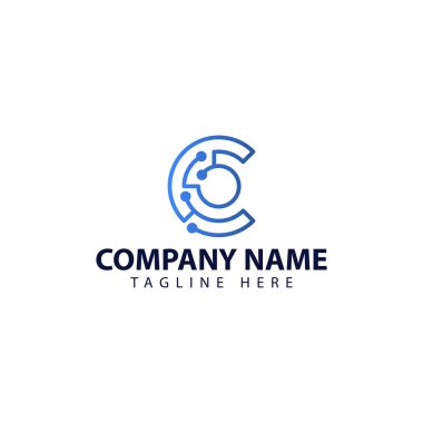 Soyut tarzda C harfi için modern ve basit logo tasarımı