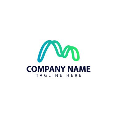 Sonsuz çizgi stili ile M harfi için modern ve basit logo tasarımı