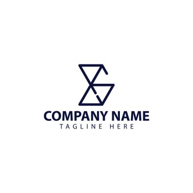 Soyut d harfi için modern ve basit logo tasarımı