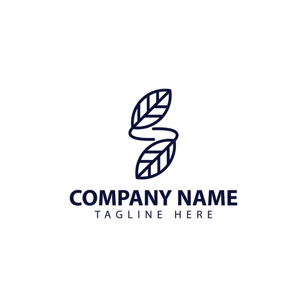Design de logotipo moderno e simples para folhas com estilo fresco — Vetor de Stock