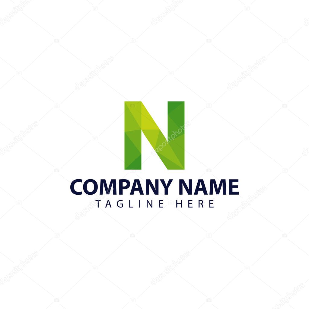 Modern and simple logo design for geometric letter N