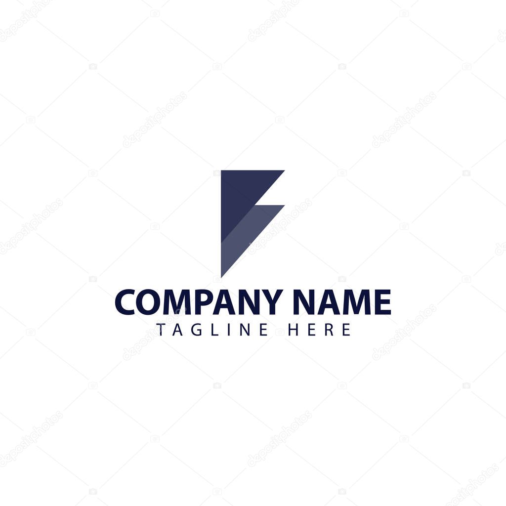 Modern and simple logo design for letter F with abstract style and minimalist