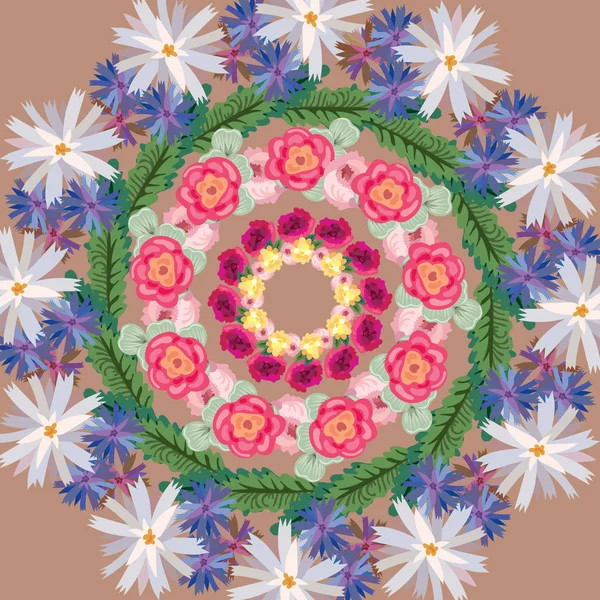 Ensemble Belles Couronnes Fleurs — Image vectorielle